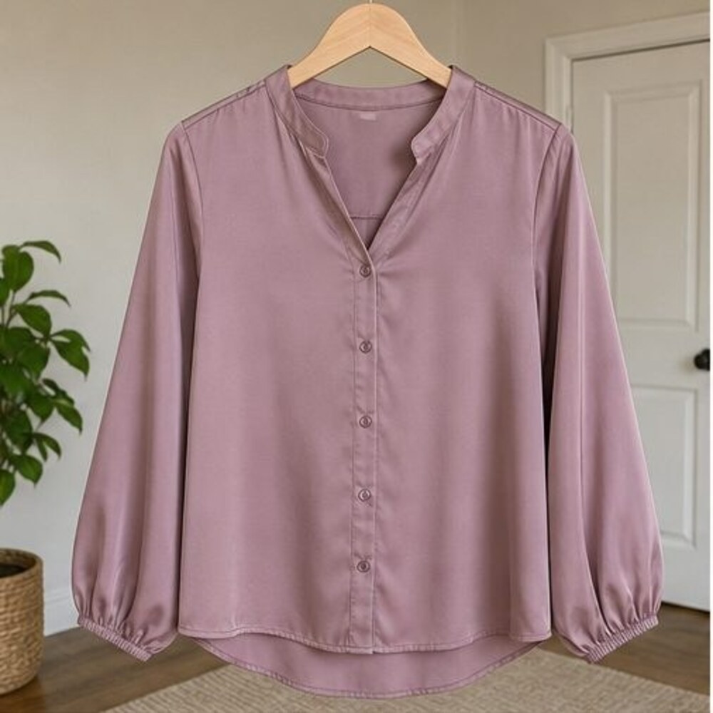Mauve Ruffle Blouse
